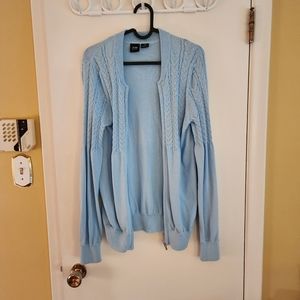 Blue cardigan with a zipper cotton blend